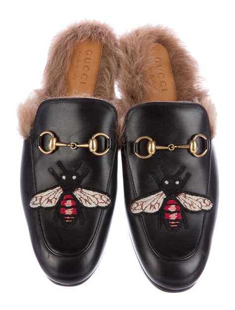 gucci princetown slipper fur replica|gucci princetown leather slippers women.